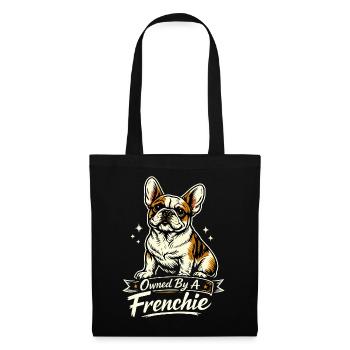 Owned By A Frenchie Frenchie Mom Motiv - Stoffbeutel - Schwarz - Vorne