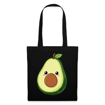 Lustige Kawaii Avocado Geschenk Veganer Vegetarier - Stoffbeutel - Schwarz - Vorne