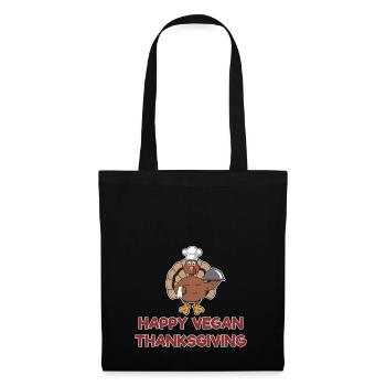 Happy Vegan Thanksgiving Turkey Chef Gift - Tote Bag - black - Front