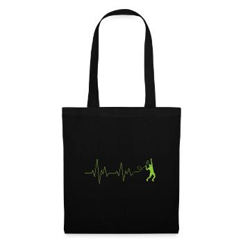 Joueur de tennis Cadeau Heartbeat Raquette de tennis - Sac en tissu - noir - Devant