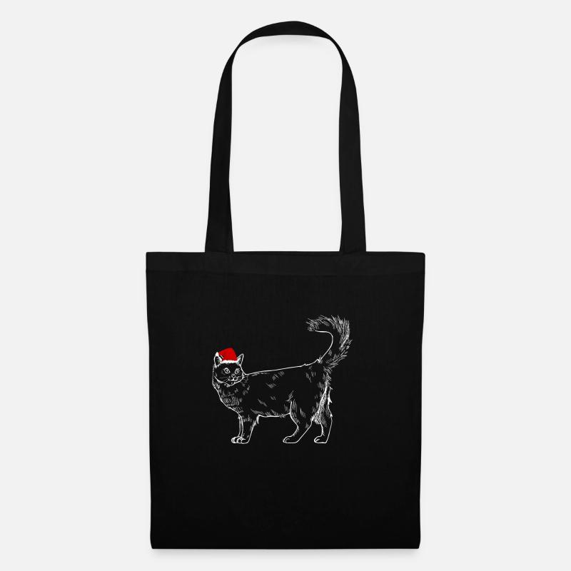 Christmas Cat - Tote Bag - black