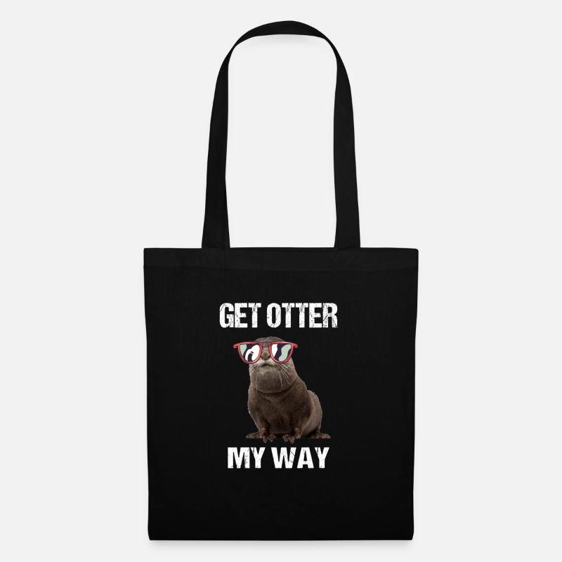 Otter Fischotter Seeotter Geschenkidee Tiere - Stoffbeutel - Schwarz