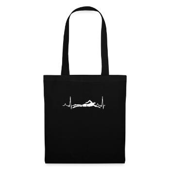 Natation sauveteur sauveteur battement de coeur - Sac en tissu - noir - Devant
