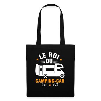 Roi du camping car - cadeau camping car humour - Sac en tissu - noir - Devant