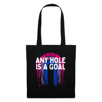 Any Hole Is a Goal Bisexual Adult Humor Bi - Stoffbeutel - Schwarz - Vorne