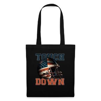 American Football, Touchdown, Touch Down Design - Stoffbeutel - Schwarz - Vorne