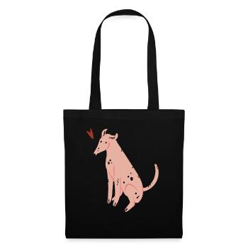 Hund - Stoffbeutel - Schwarz - Vorne