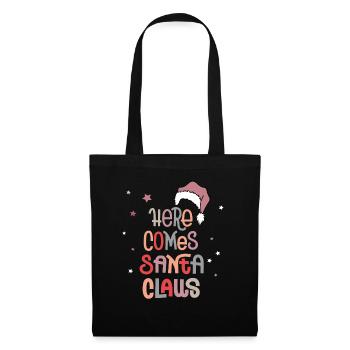 Santa Claus Weihnachtsmann - Stoffbeutel - Schwarz - Vorne