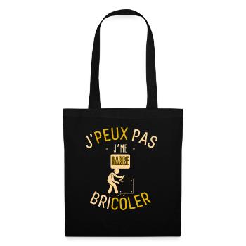 J'Peux Pas J'me Barre Bricoler - Sac en tissu - noir - Devant