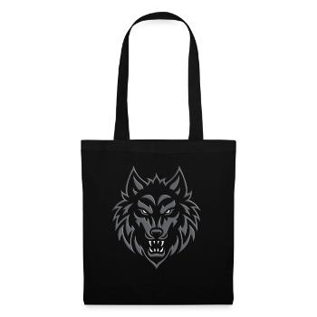 Loup 2024 01 - Sac en tissu - noir - Devant