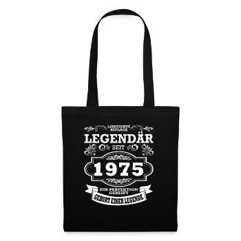 Geburtstag | Jahrgang 1975 | Legende - Stoffbeutel - Schwarz - Vorne