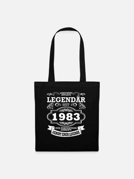 Geburtstag | Jahrgang 1983 | Legende - Stoffbeutel - Schwarz