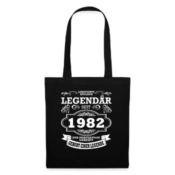 Geburtstag | Jahrgang 1982 | Legende - Stoffbeutel - Schwarz - Vorne