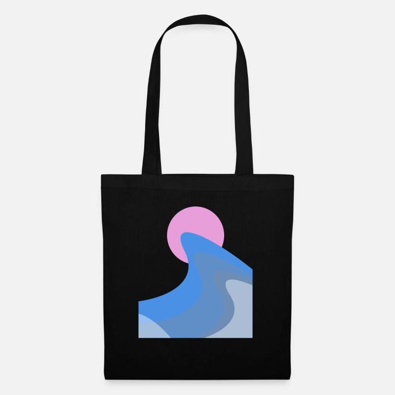 Sunset Surf Wave Art Print - Tote Bag - black