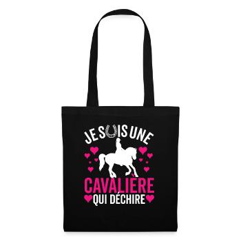 Equitation Je Suis Une Cavalière Qui Déchire - Sac en tissu - noir - Devant