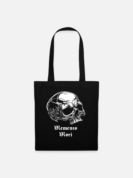 Memento Mori Schädel - Stoffbeutel - Schwarz