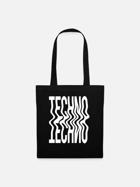 Techno-Musik-Logo - Stoffbeutel - Schwarz