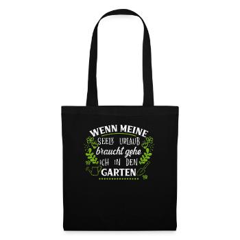 Garten Seele Urlaub Geschenk Weihnachten Grün - Stoffbeutel - Schwarz - Vorne