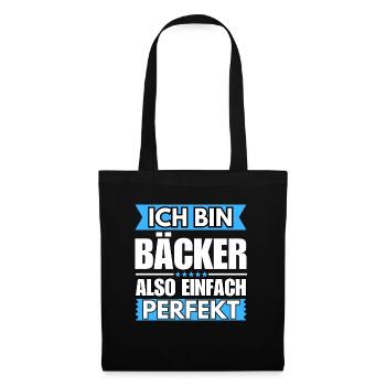 Einfach ein Perfekter Bäcker - Stoffbeutel - Schwarz - Vorne