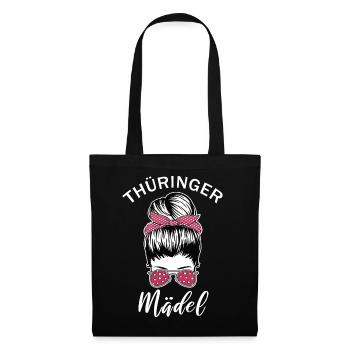 Thüringer Mädel Thüringen Frauen Geschenk - Stoffbeutel - Schwarz - Vorne