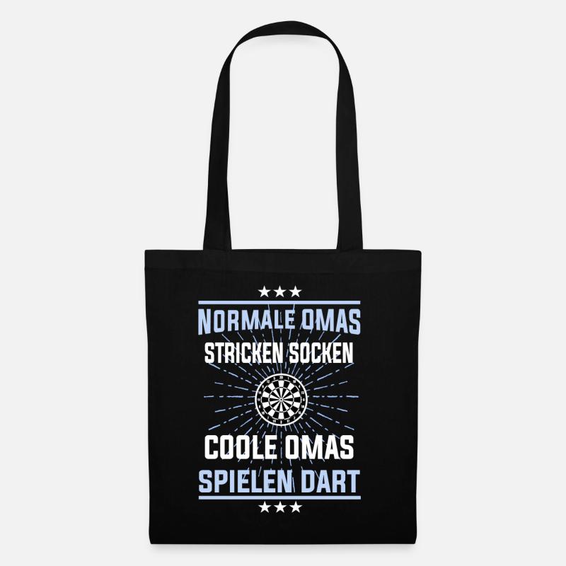 Coole Omas spielen Dart - Großmutter Shirt - Stoffbeutel - Schwarz