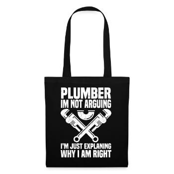 Funny Plumber Sayings | Artisan Gift Idea - Tote Bag - black - Front