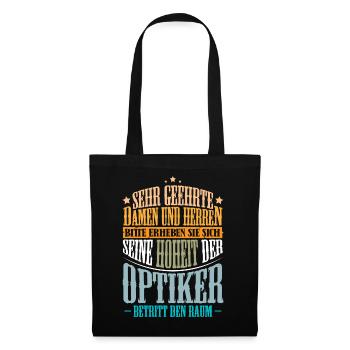 Optiker Augenoptiker - Stoffbeutel - Schwarz - Vorne