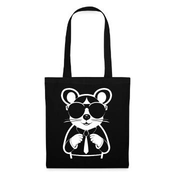 Lustige Hausratte mit Sonnenbrille Fancy Rats - Stoffbeutel - Schwarz - Vorne