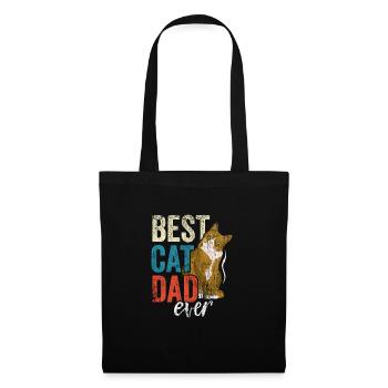 Best Cat Dad Ever Vintage Cat Daddy Vatergeschenk - Stoffbeutel - Schwarz - Vorne