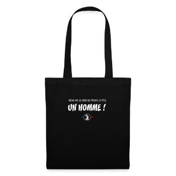 Viens me le dire de profil si t'es un homme ! - Sac en tissu - noir - Devant