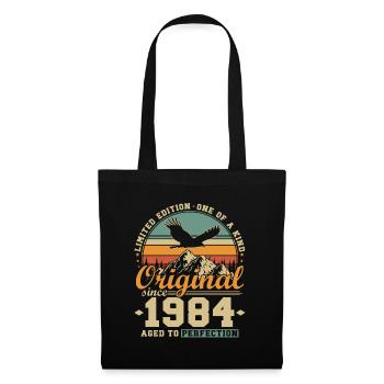 Original seit 1984 Jahrgang Geburtstag Geschenk - Stoffbeutel - Schwarz - Vorne