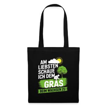 Gras Beim Wachsen zuschauen heiliger Rasen Gärtner - Stoffbeutel - Schwarz - Vorne