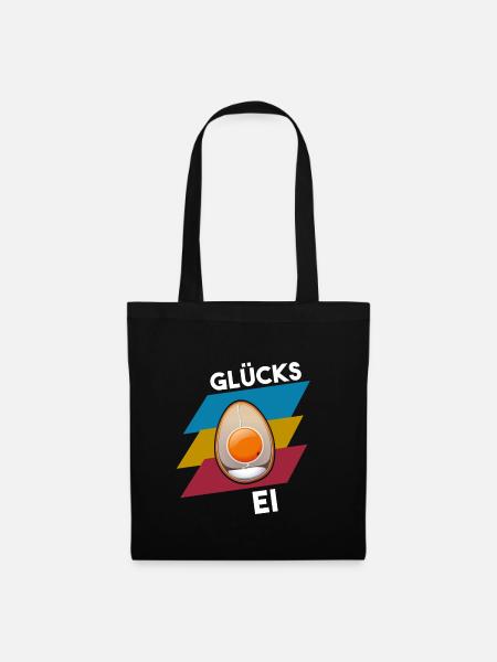 GLÜCKS EI - Stoffbeutel - Schwarz