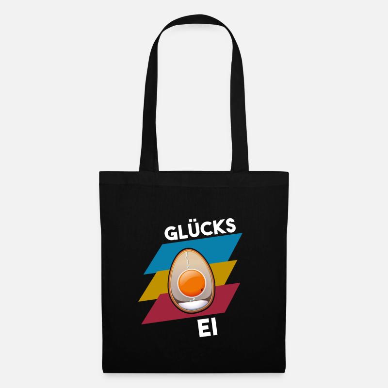 GLÜCKS EI - Stoffbeutel - Schwarz
