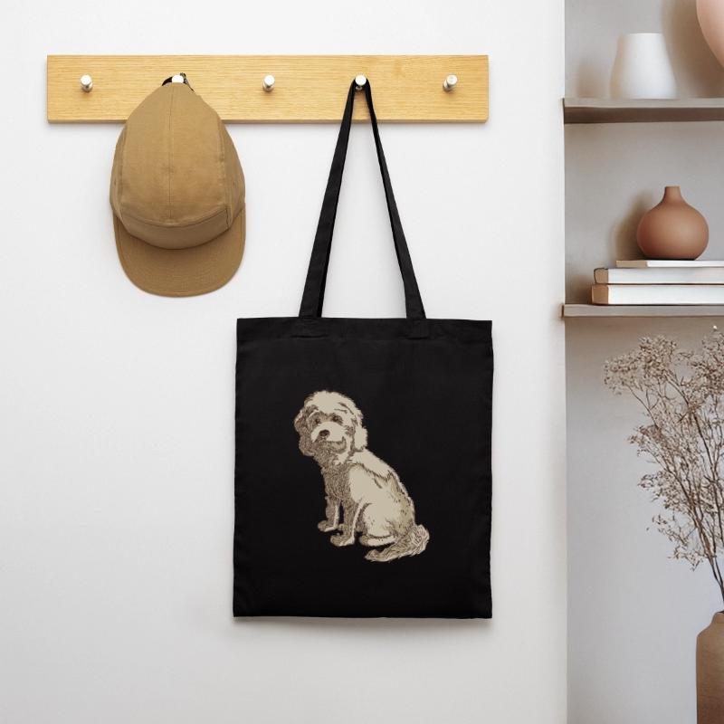 Cockapoo Hundezeichnung eines Cockapoo Stoffbeutel