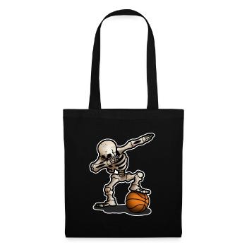 Skelett Dabbing Dab Basketball Halloween Geschenk - Stoffbeutel - Schwarz - Vorne