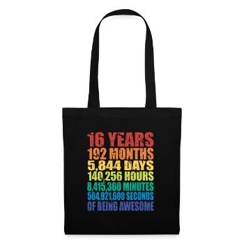 Drôle de cadeau d’anniversaire de 16 ans, 16 ans - Sac en tissu - noir - Devant