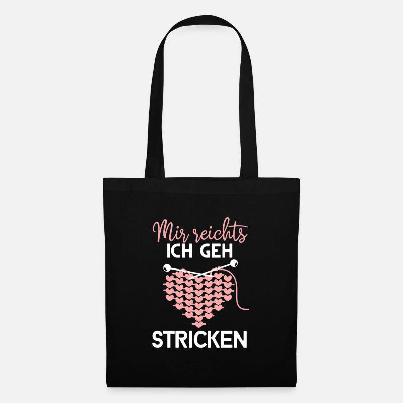 Strickerin Stricken Strickerinnen Geschenk - Stoffbeutel - Schwarz