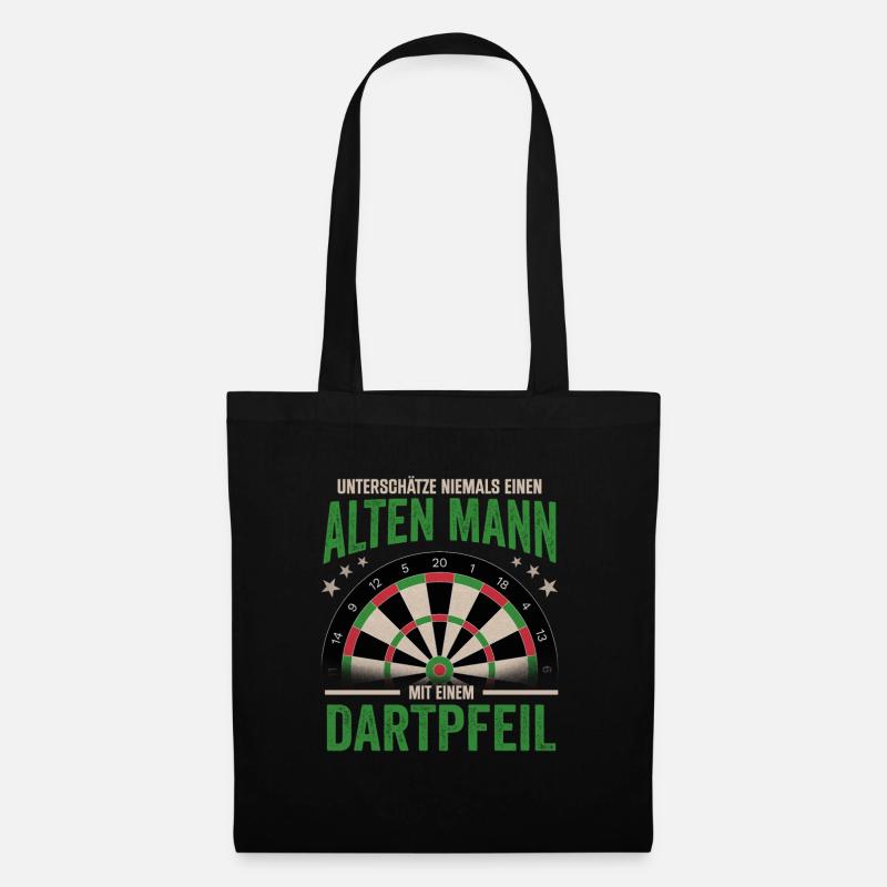 Dartspieler Dartpfeil Dartscheibe Dart Geschenk - Stoffbeutel - Schwarz