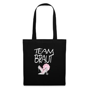 Team Braut edles Junggessellinenabschied Motiv - Stoffbeutel - Schwarz - Vorne