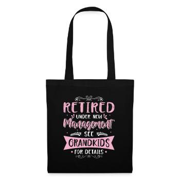 Pensioner Pension de retraite Idée cadeau Humour Grand-mère - Sac en tissu - noir - Devant
