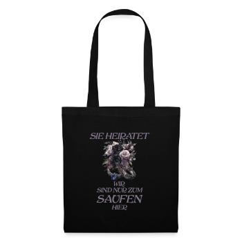Sie heiratet wir sind nur Gothic Braut JGA-Crew - Stoffbeutel - Schwarz - Vorne