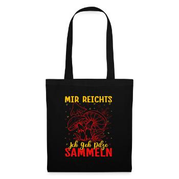 Chasse aux champignons J’en ai assez Je vais cueillir des champignons - Sac en tissu - noir - Devant