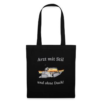 Arzt und Cabrio Fahrer cooler Spruch Cabriolet - Stoffbeutel - Schwarz - Vorne