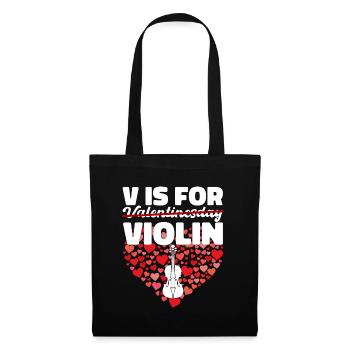 Saint-Valentin Violon Violon Love Cadeau - Sac en tissu - noir - Devant