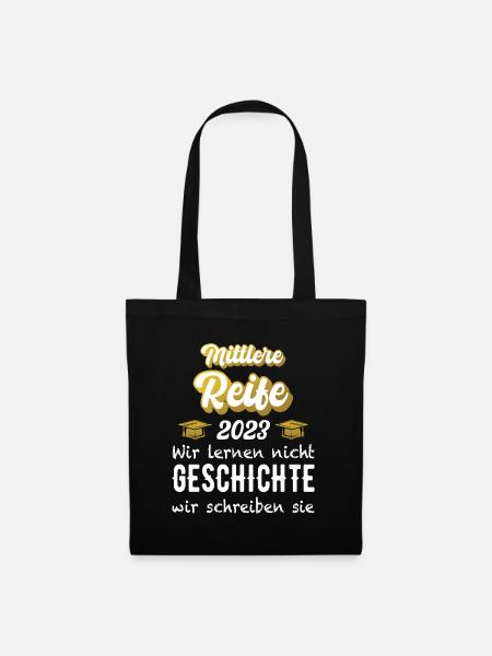 Mittlere Reife Abschluss 2023 Geschenk - Stoffbeutel - Schwarz