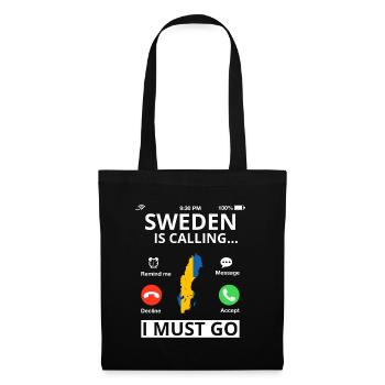 Drapeau de la Suède Scandinavie Drapeau suédois - Sac en tissu - noir - Devant