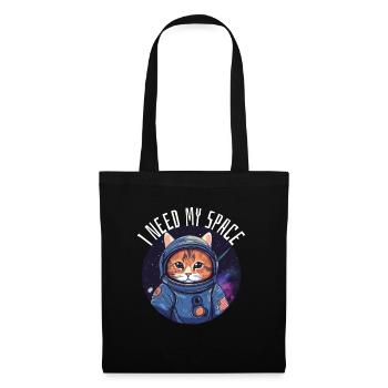 Cat I need my space pun astronomy cat - Tote Bag - black - Front