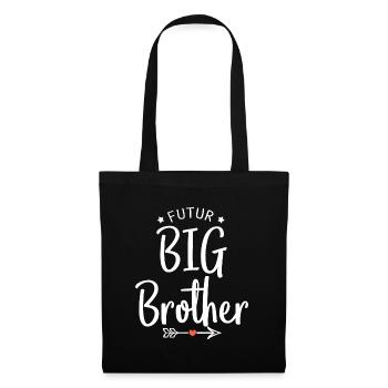 future big brother geschenk geburt großer Bruder - Stoffbeutel - Schwarz - Vorne