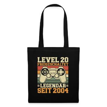 Level 20 freigeschaltet Legendär seit 2004 - Stoffbeutel - Schwarz - Vorne